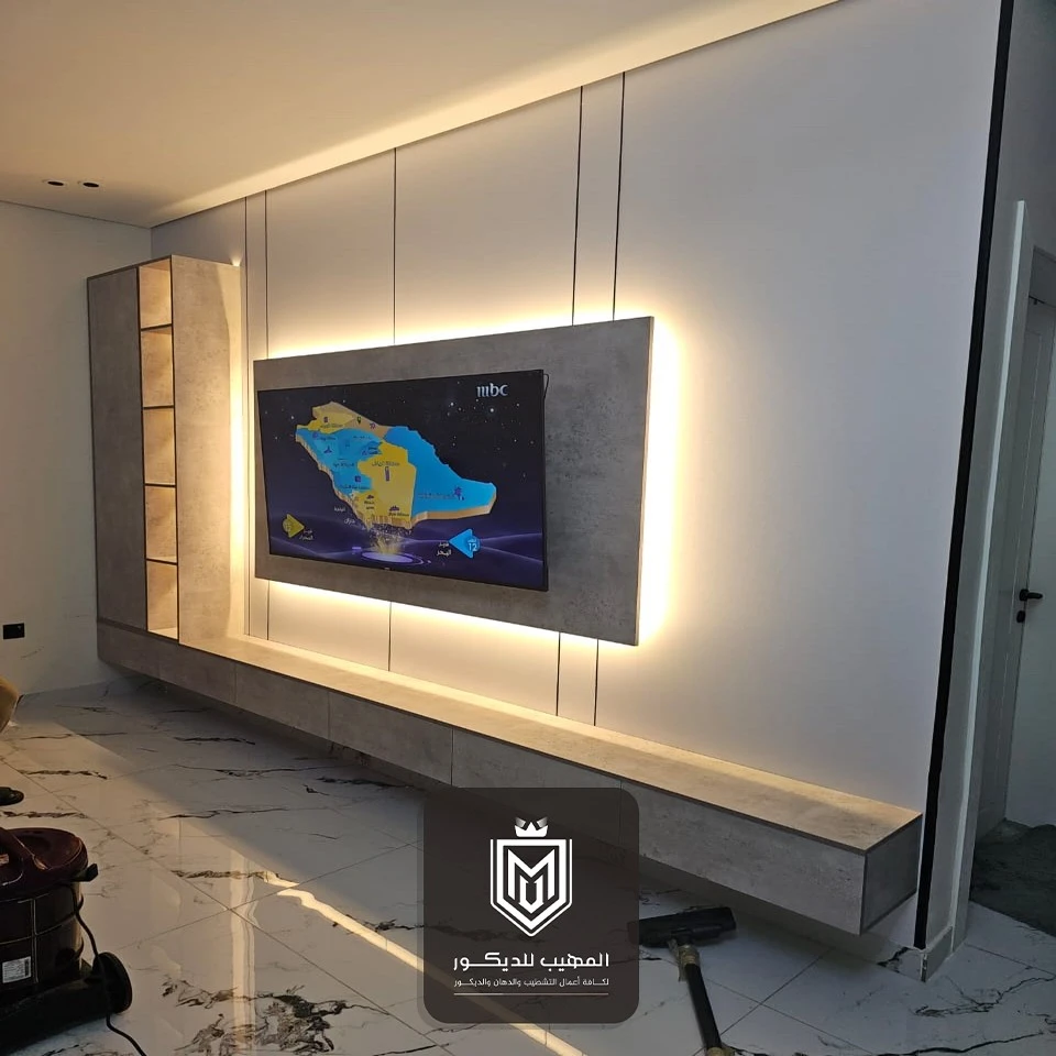 ديكورات حائط التلفاز الرياض